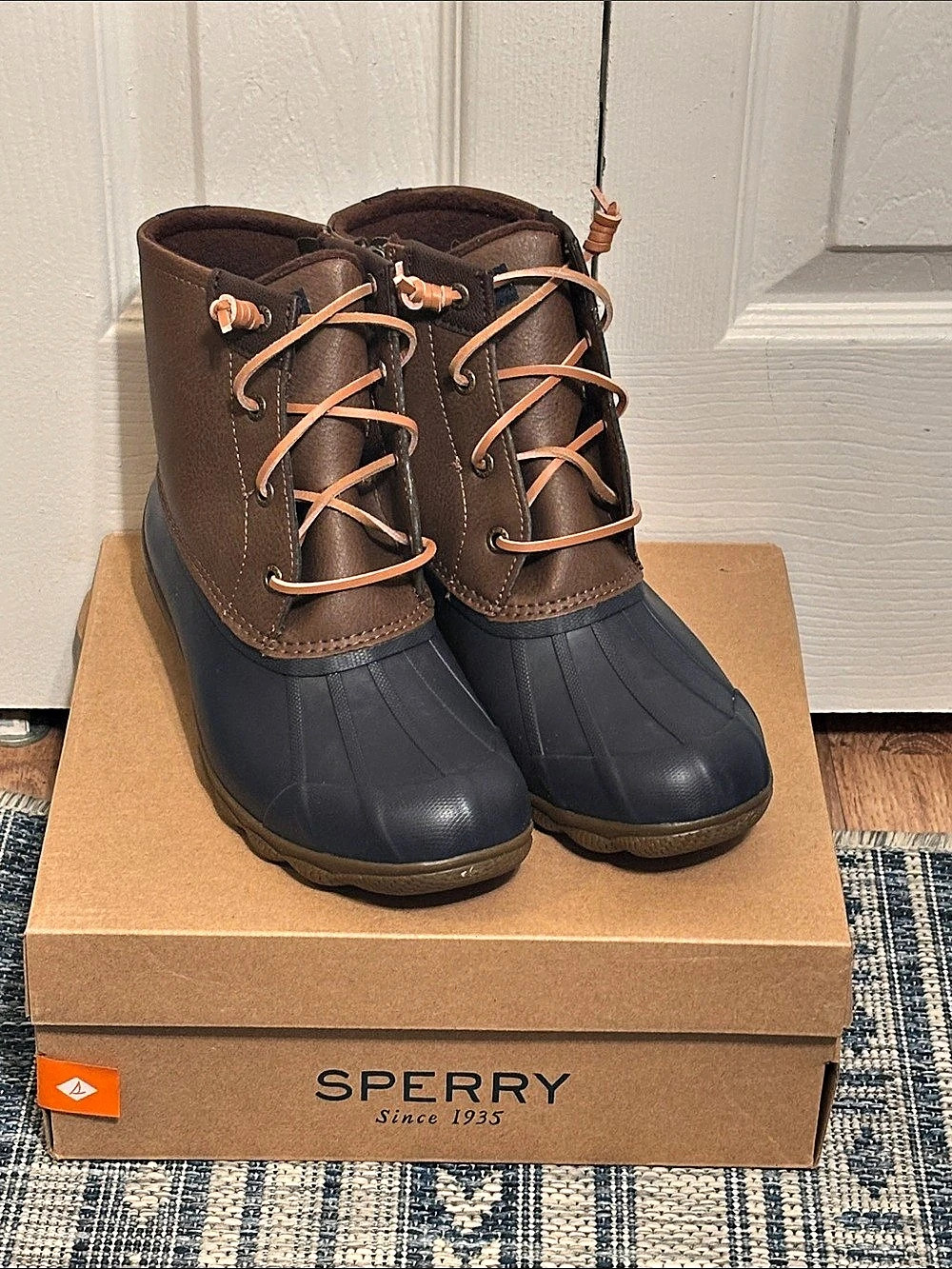 Sperry Syren Gulf Women's Duck Boots Blue & Brown US 7 M